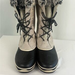 ❄️ Faux Fur Lined Winter Snow Boots | Cream & Black | Cozy Cold-Weather Vibes